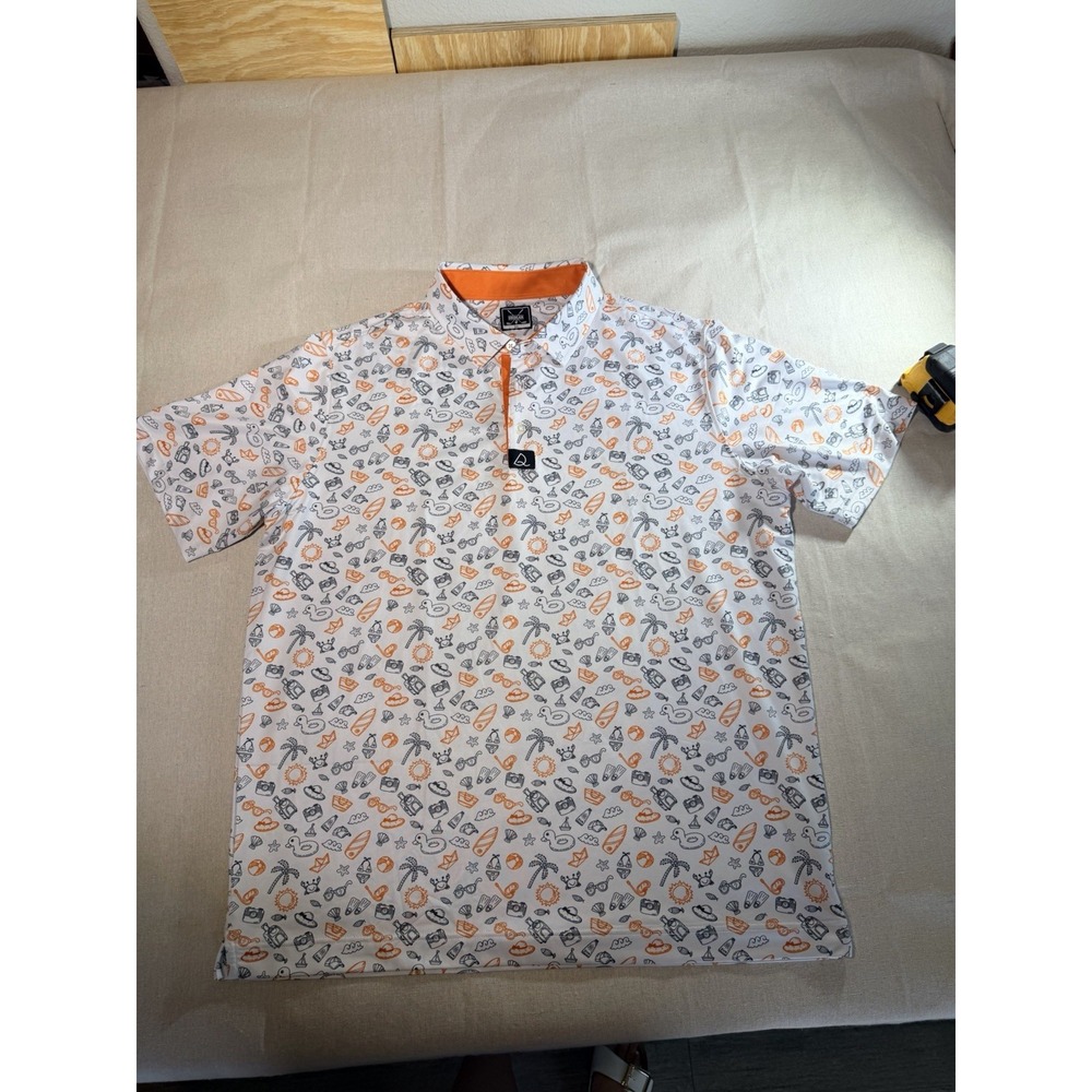 Deolax Men's XL Polo Beach Design